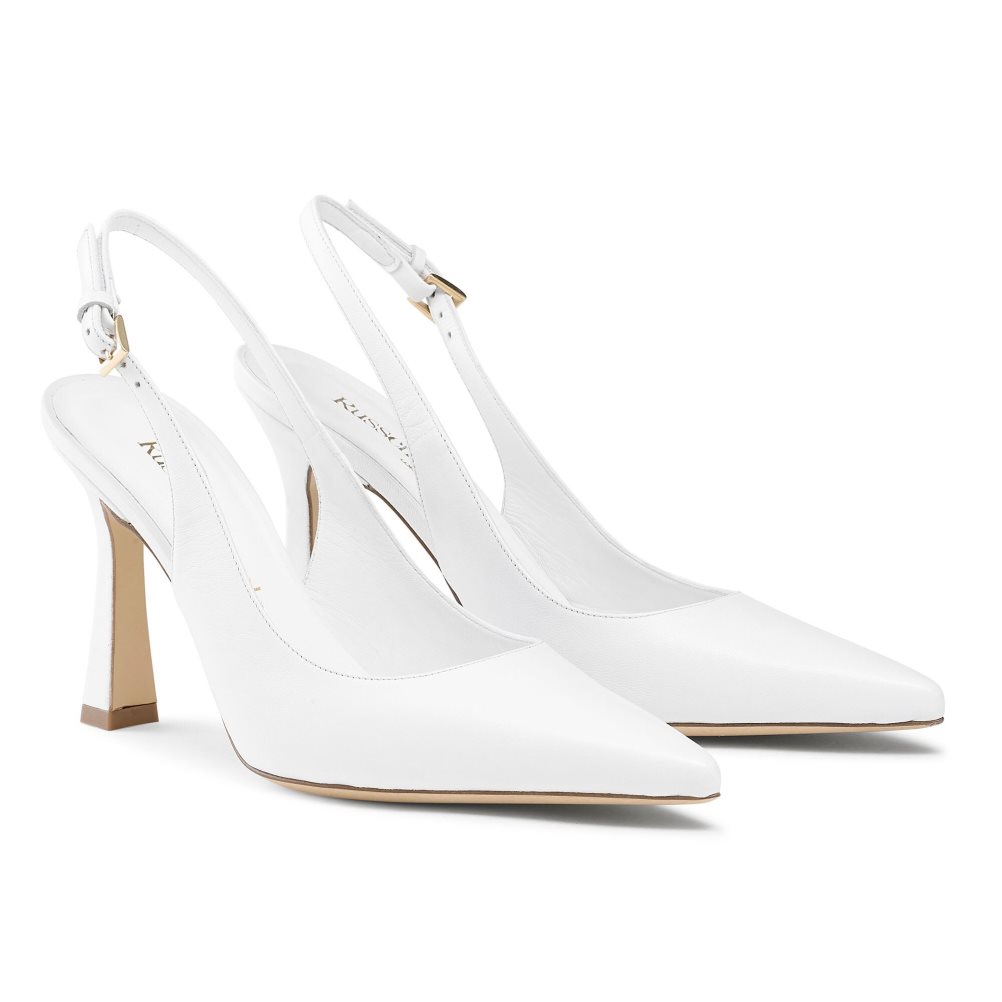 White Russell And Bromley Slingback Point Women's Pumps | CA-9746N