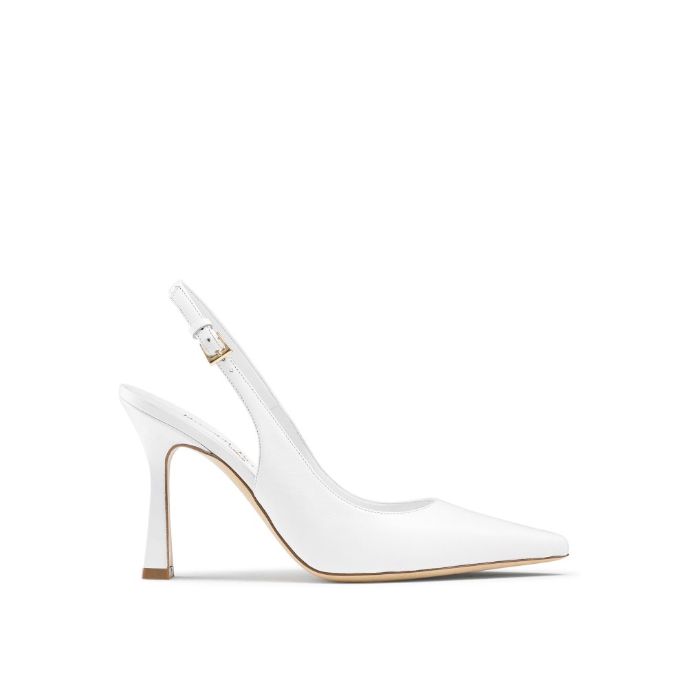 White Russell And Bromley Slingback Point Women\'s Pumps | CA-9746N