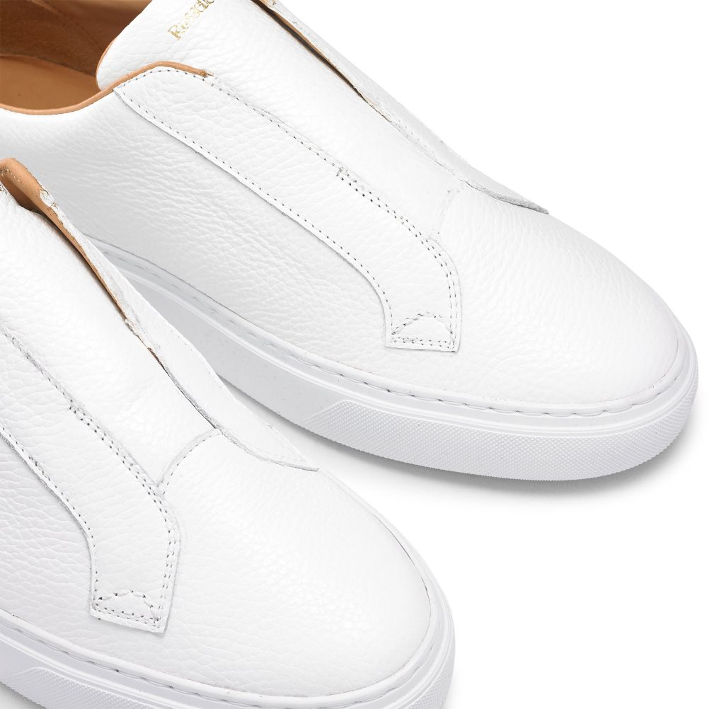 White Russell And Bromley Slipway Laceless Men's Sneakers | CA-1408U