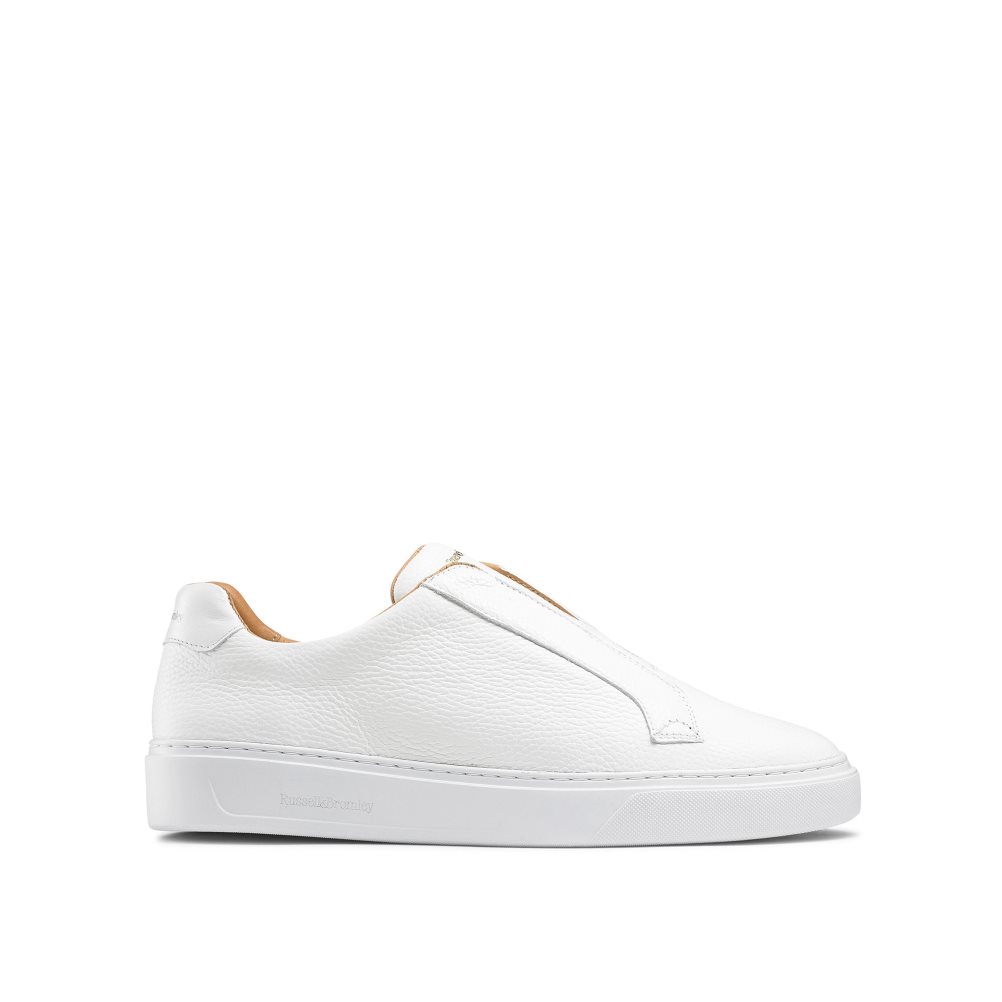 White Russell And Bromley Slipway Laceless Men\'s Sneakers | CA-1408U