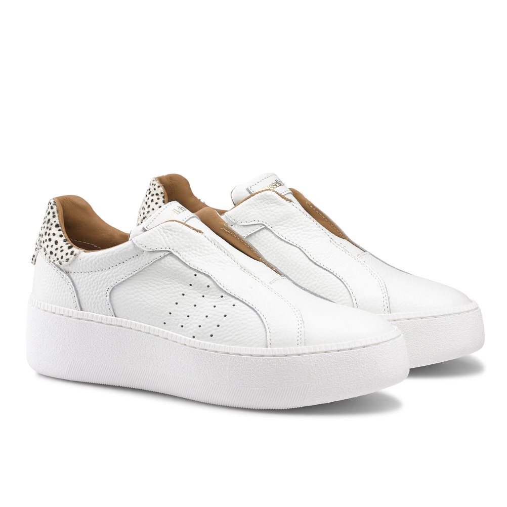 White Russell And Bromley Sotto Laceless Women's Sneakers | CA-1953N