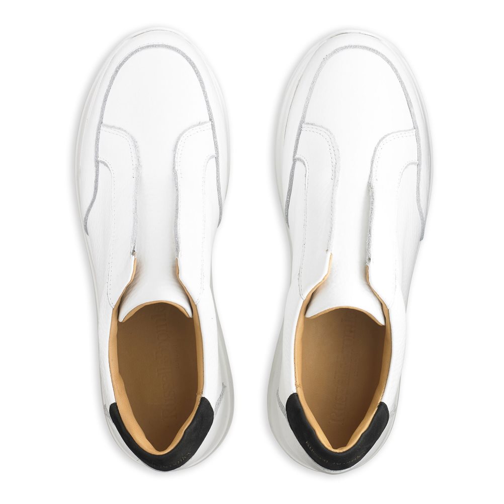White Russell And Bromley Speed Up Laceless Runner Women's Sneakers | CA-3125S