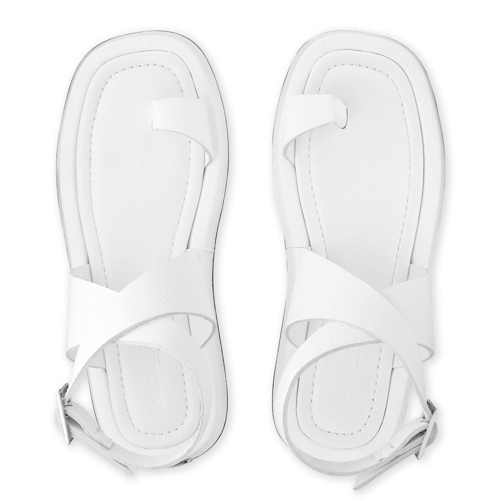 White Russell And Bromley Toetally Women's Flat Sandals | CA-8536O