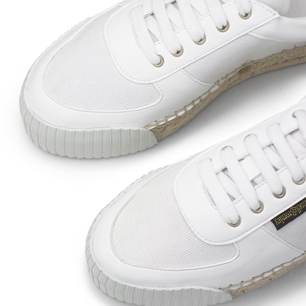 White Russell And Bromley Touchdown Espadrille Women's Sneakers | CA-4013E