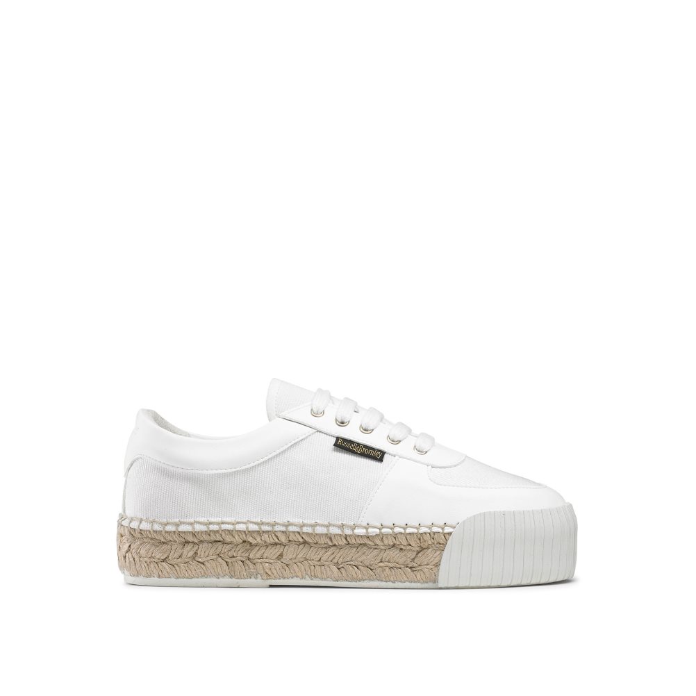 White Russell And Bromley Touchdown Espadrille Women\'s Sneakers | CA-4013E
