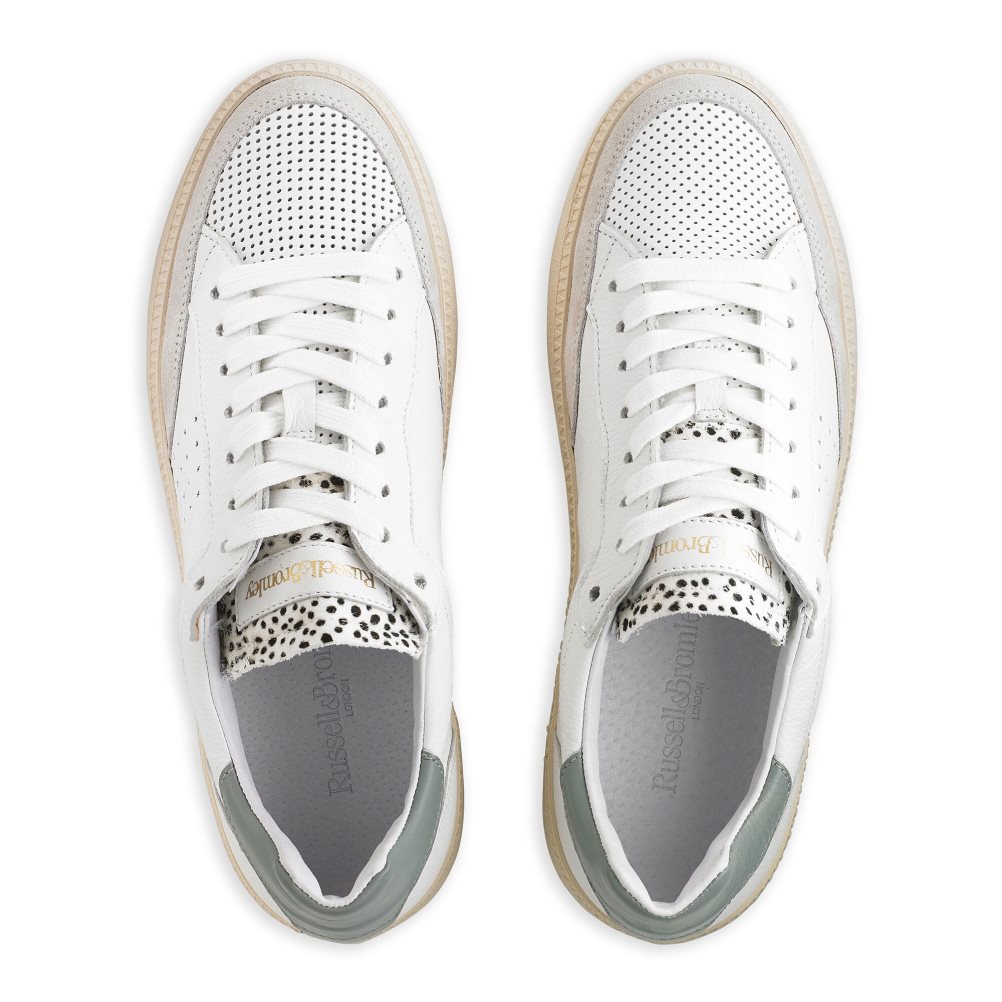 White Russell And Bromley Whisper Low Top Women's Sneakers | CA-9136P
