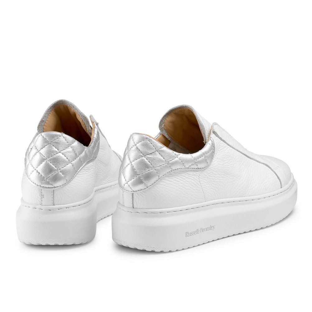 White Russell And Bromley Winner Laceless Women's Sneakers | CA-8126H