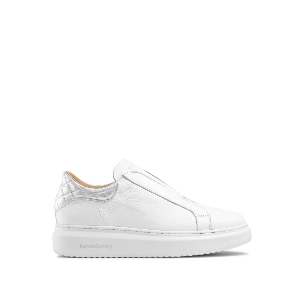 White Russell And Bromley Winner Laceless Women\'s Sneakers | CA-8126H