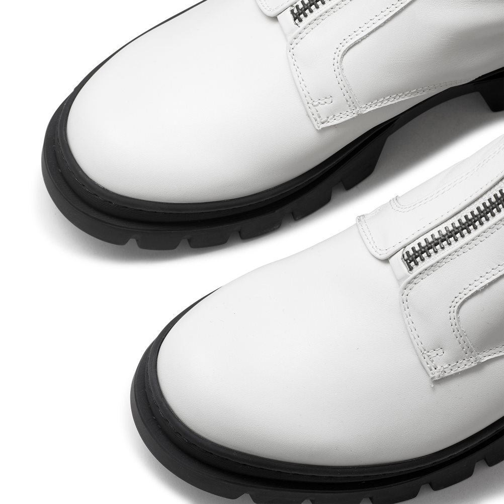 White Russell And Bromley Zip Wire Dryleks Zip Up Men's Ankle Boots | CA-6581S