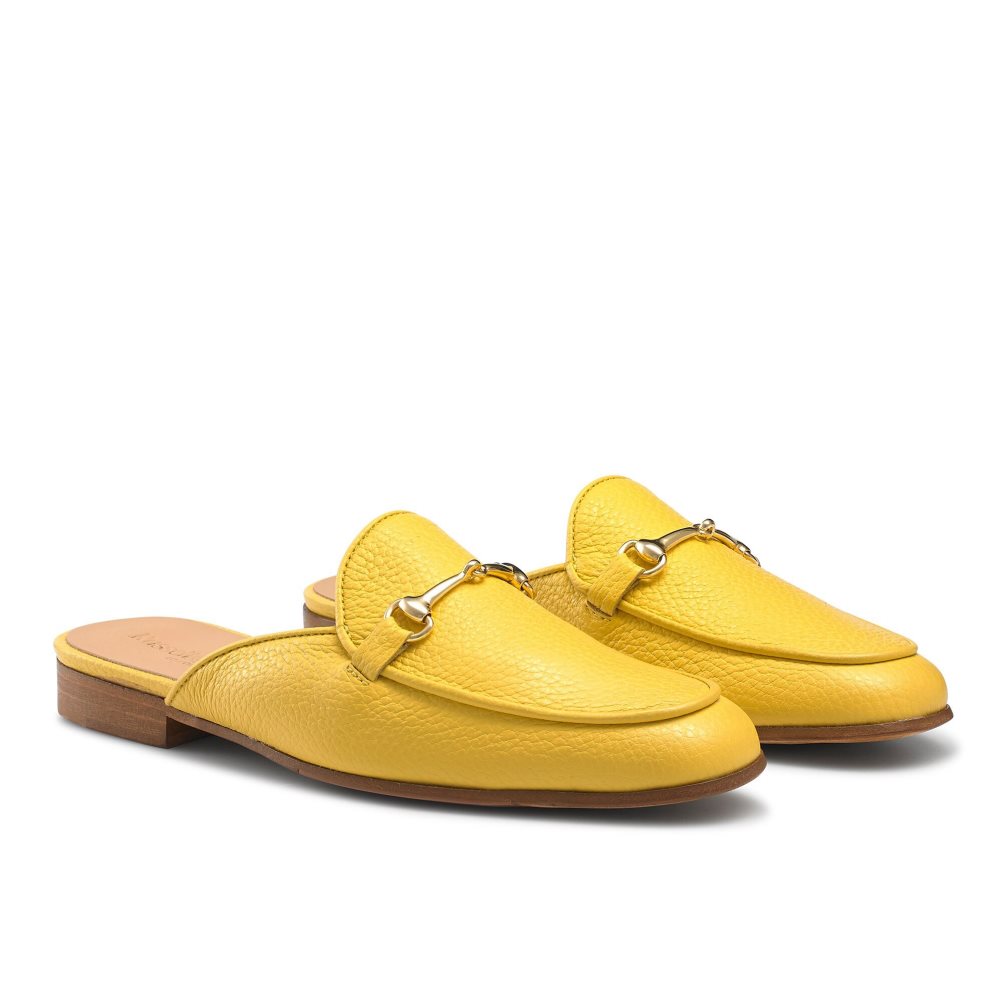 Yellow Russell And Bromley Backless Women's Loafers | CA-1643X