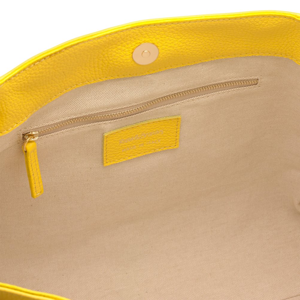 Yellow Russell And Bromley Icon Chain East/West Grab Women's Tote Bags | CA-9610W