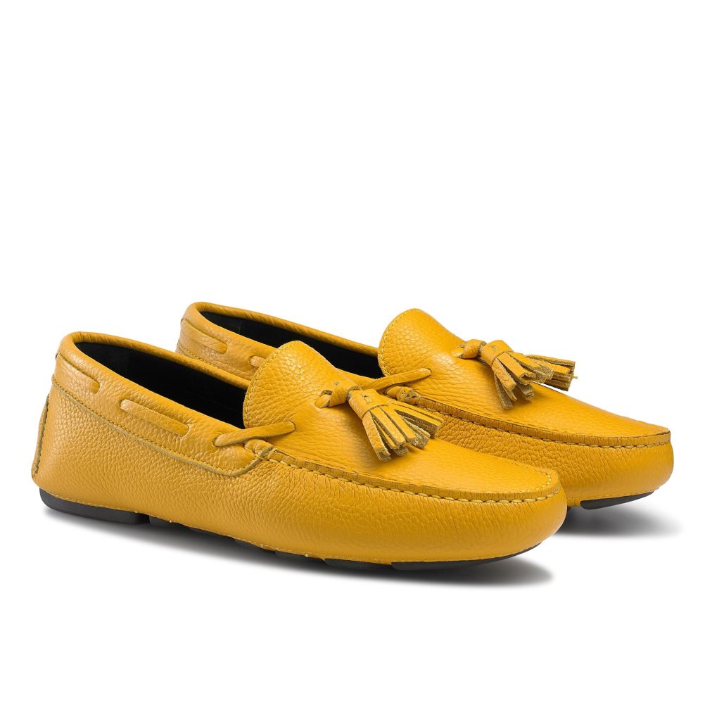 Yellow Russell And Bromley Monza Tassel Men's Drivers Shoes | CA-8903T