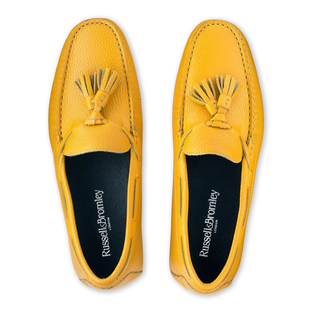 Yellow Russell And Bromley Monza Tassel Men's Drivers Shoes | CA-8903T