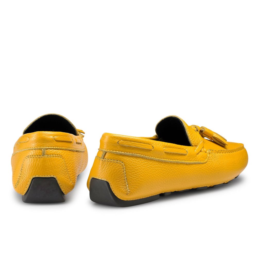 Yellow Russell And Bromley Monza Tassel Men's Drivers Shoes | CA-8903T