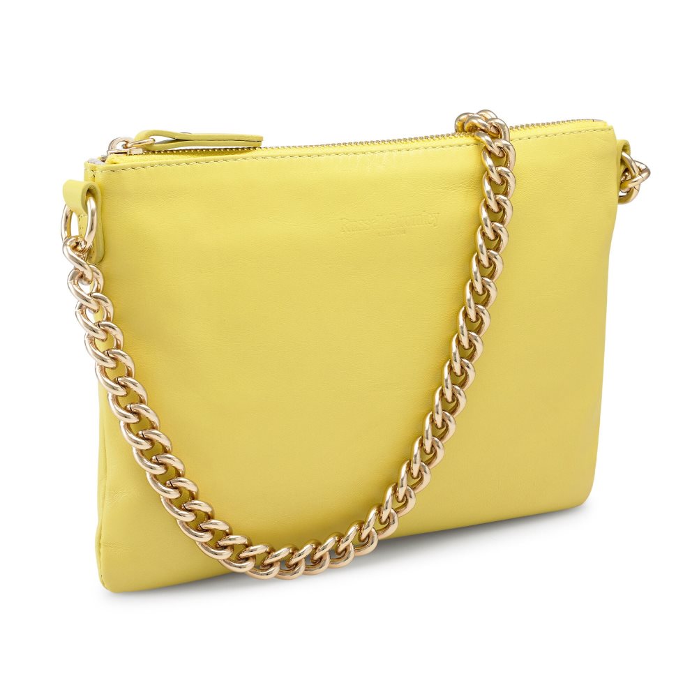 Yellow Russell And Bromley On Point Chain Zip Pouch Women's Shoulder Bags | CA-7940E
