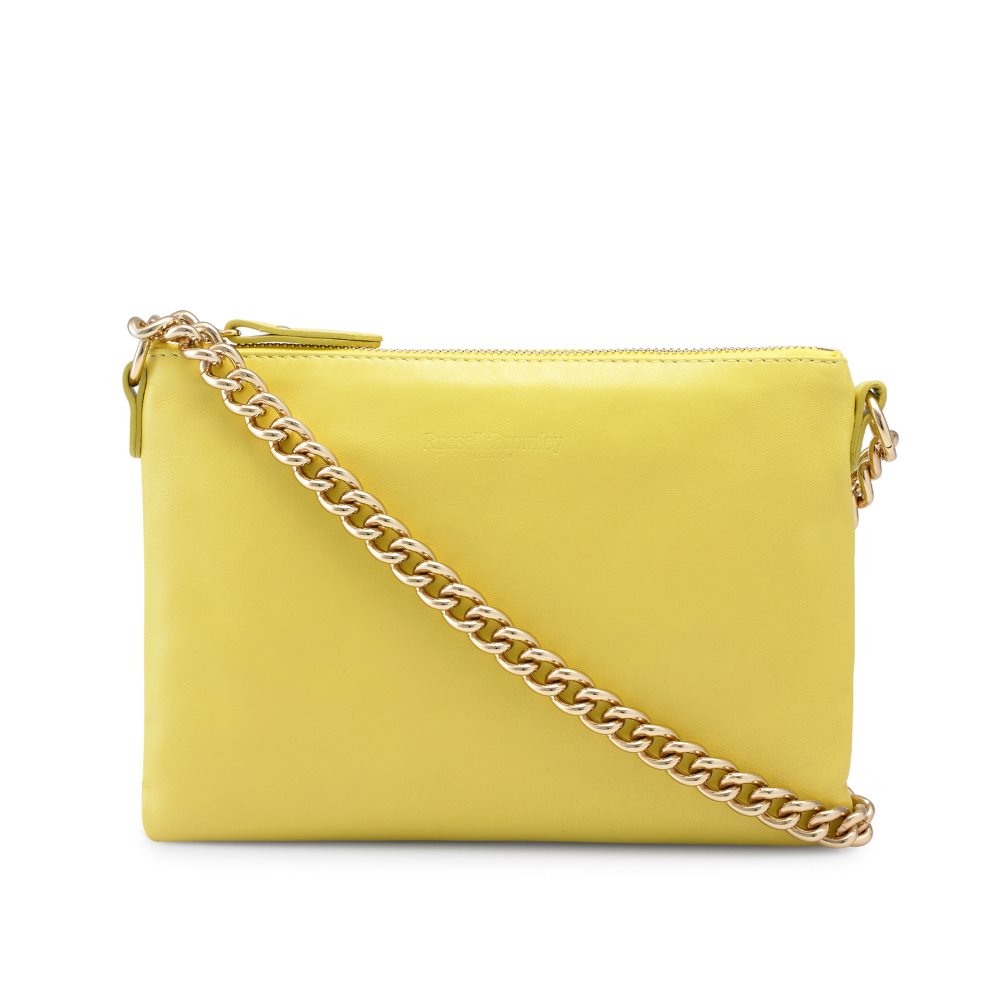 Yellow Russell And Bromley On Point Chain Zip Pouch Women\'s Shoulder Bags | CA-7940E