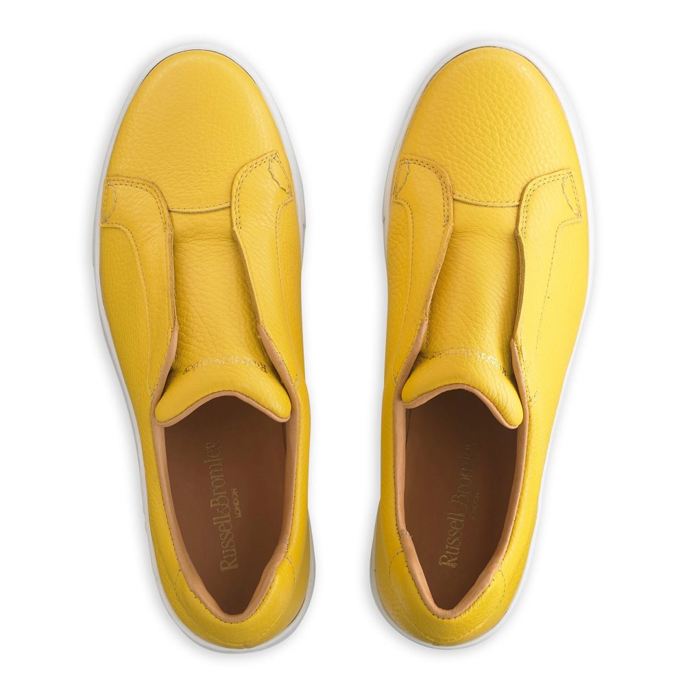 Yellow Russell And Bromley Park Up Flatform Laceless Women's Platform Shoes | CA-9182S
