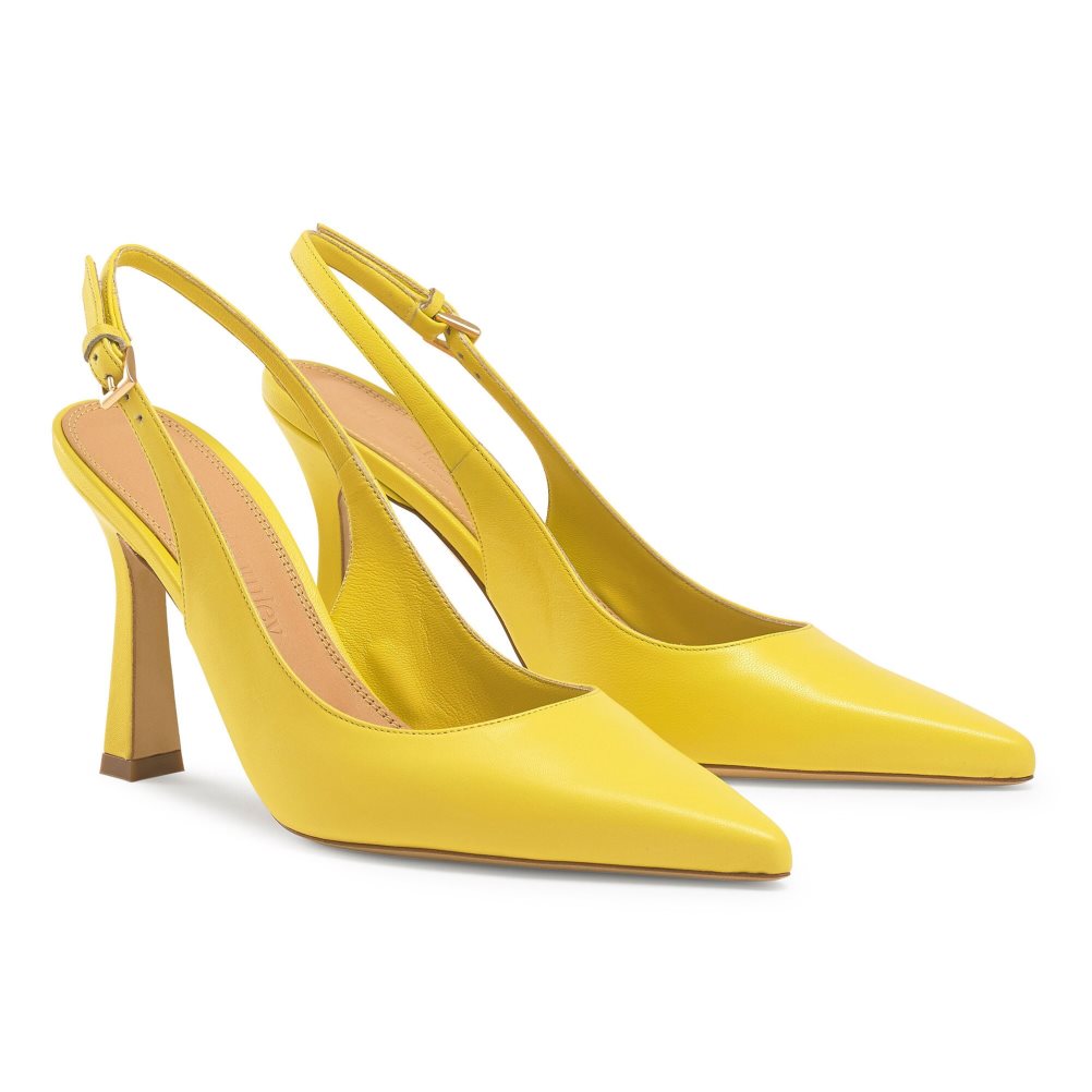 Yellow Russell And Bromley Slingback Point Women's Pumps | CA-4180J