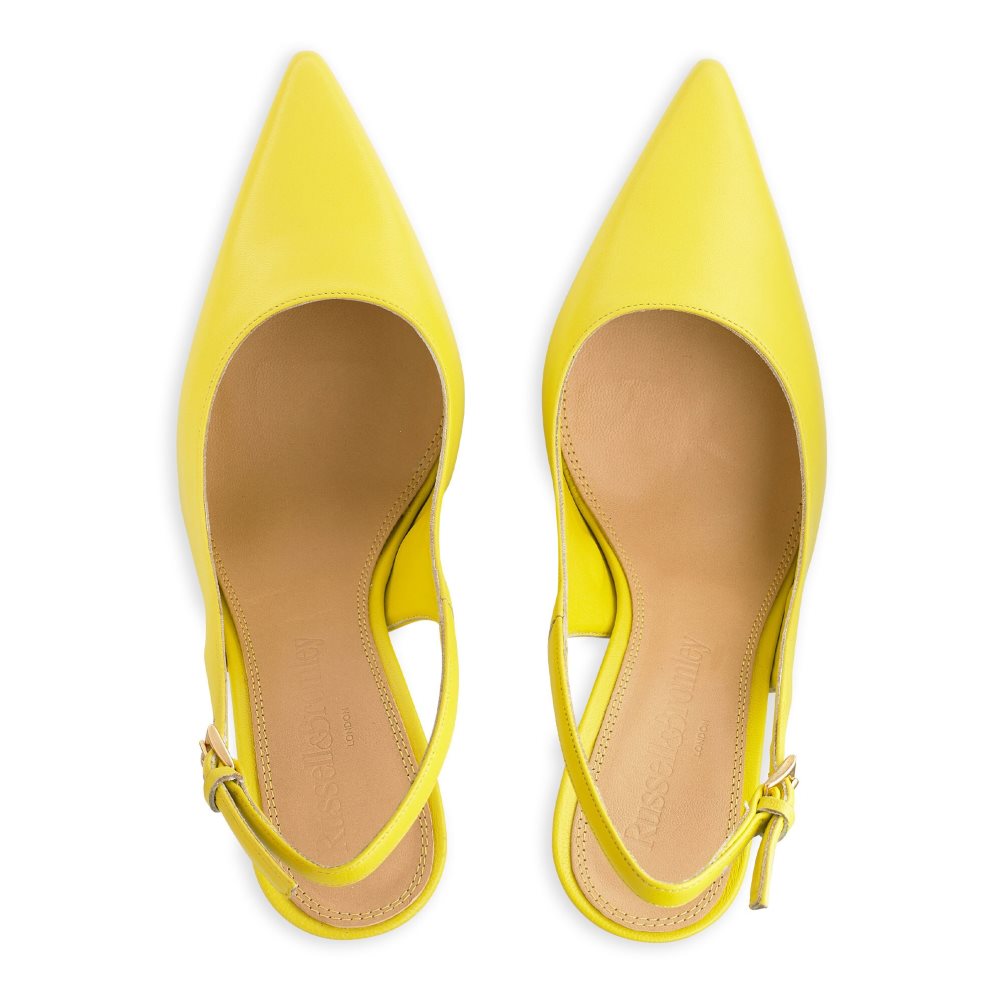 Yellow Russell And Bromley Slingback Point Women's Pumps | CA-4180J