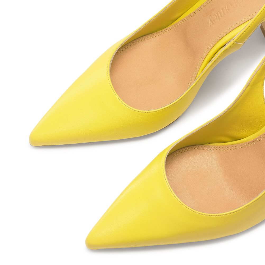 Yellow Russell And Bromley Slingback Point Women's Pumps | CA-4180J