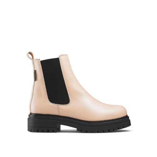 Beige Russell And Bromley Company Combat Women's Chelsea Boots | CA-8709J