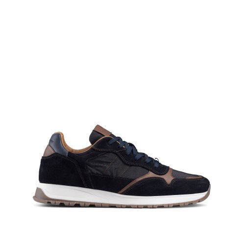 Black / Navy Russell And Bromley Rannoch Oxford Lace Runner Men's Sneakers | CA-3812Z