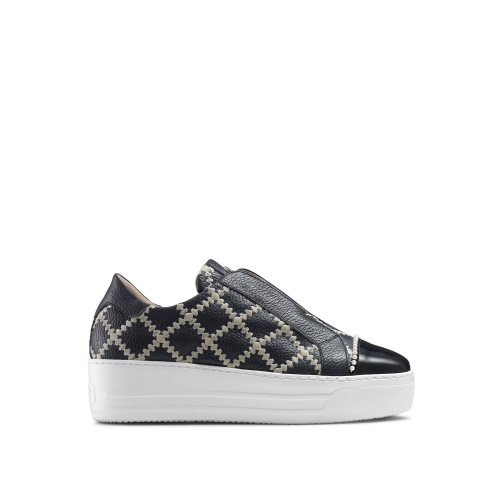 Black / Navy Russell And Bromley Seawalk Laceless Women's Platform Shoes | CA-9756P