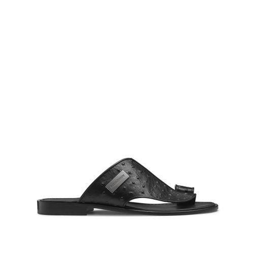 Black Russell And Bromley Arabian Men's Toe-Post Sandals | CA-1873Z