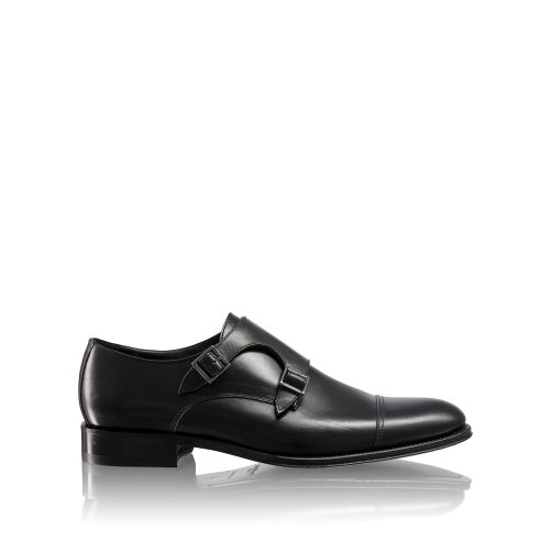 Black Russell And Bromley Birch Double Buckle Monk Men's Formal Shoes | CA-8960X