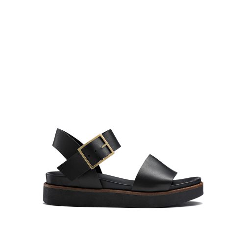 Black Russell And Bromley Boston Sporty Women's Flat Sandals | CA-3625A