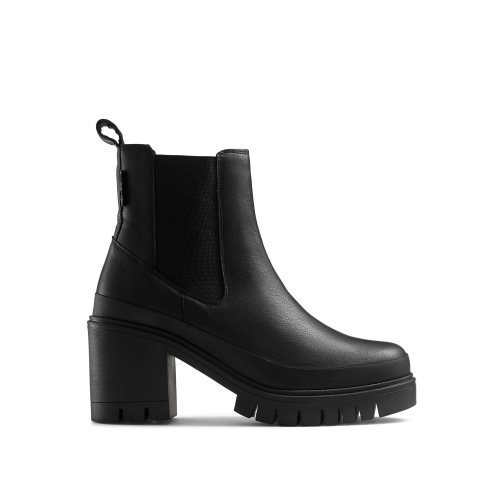 Black Russell And Bromley Company Hi Heeled Combat Women's Chelsea Boots | CA-9014H