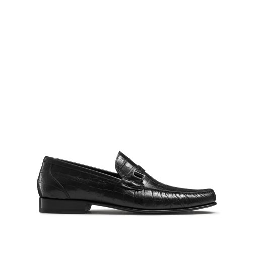 Black Russell And Bromley Elite Slip On Men's Moccasins | CA-2096W