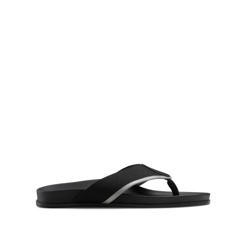 Black Russell And Bromley Fab Men's Toe-Post Sandals | CA-3076H