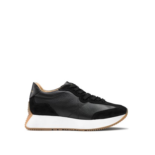 Black Russell And Bromley Hourglass Flared Sole Women's Sneakers | CA-6304L