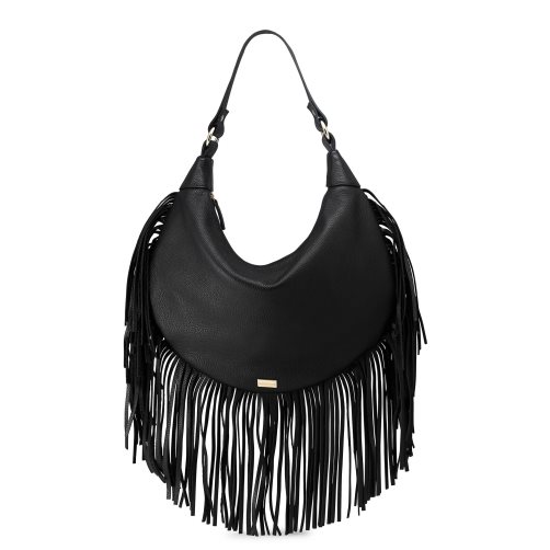 Black Russell And Bromley Indie Fringed Women's Shoulder Bags | CA-7531F