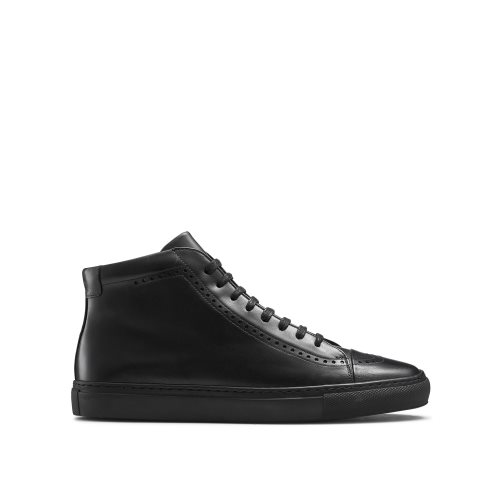 Black Russell And Bromley Legend Luxury High-top Men's Sneakers | CA-6893G
