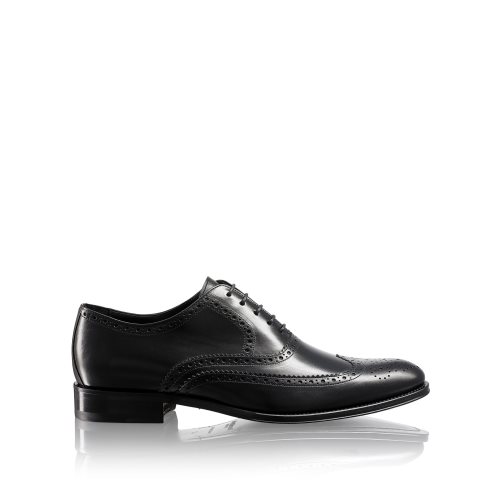 Black Russell And Bromley Oak Antiqued Brogue Oxford Men's Formal Shoes | CA-4536X