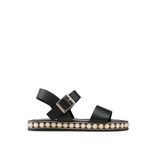 Black Russell And Bromley Pearljam Pearl Two Part Women's Flat Sandals | CA-7689C