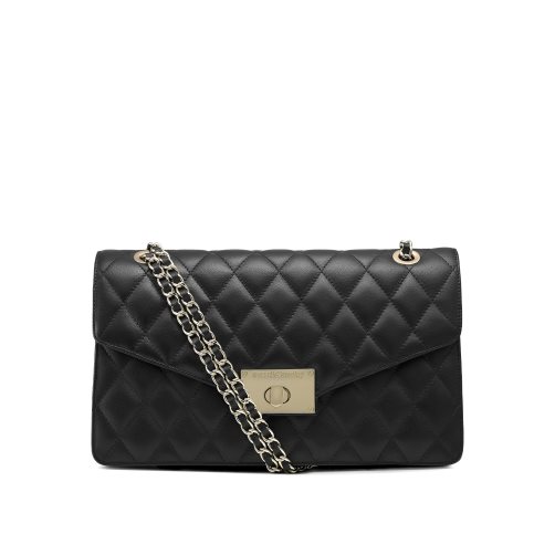 Black Russell And Bromley Quiltchain Large Chain Women's Shoulder Bags | CA-3519I