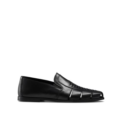 Black Russell And Bromley Southend Weave Detail Slip On Men's Casual Shoes | CA-2109Y