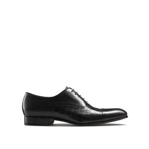 Black Russell And Bromley Stratus Toe Cap Oxford Men's Formal Shoes | CA-3461J