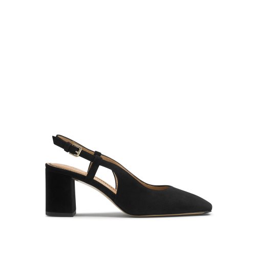 Black Russell And Bromley Sugar Pie Slingback Block Women's Heels | CA-2097S