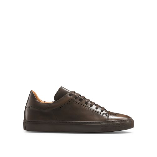Chocolate Russell And Bromley Legend Lo Luxury Men's Sneakers | CA-2843Y