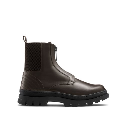 Chocolate Russell And Bromley Zip Wire Dryleks Zip Up Men's Ankle Boots | CA-5361X