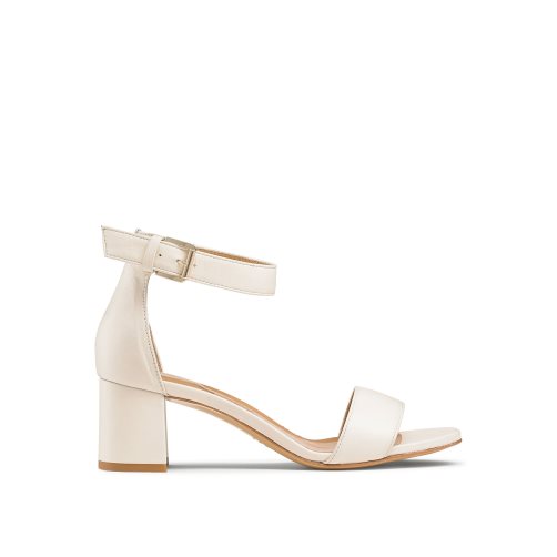 Cream Russell And Bromley Ittakestwo Block Women's Heels Sandals | CA-8417V