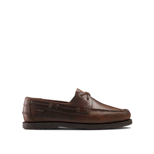 Dark Brown Russell And Bromley Bowline Waxy Leather Deck Men's Casual Shoes | CA-3214P