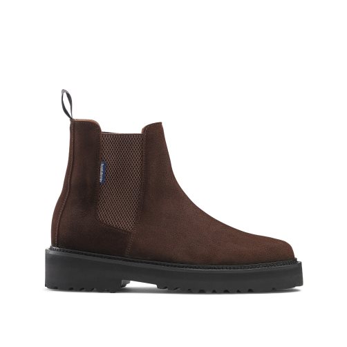 Dark Brown Russell And Bromley Bruton Cleated Sole Men's Chelsea Boots | CA-5643J