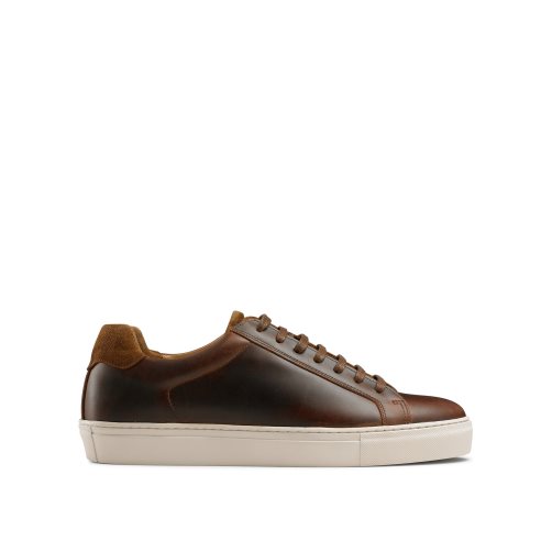Dark Brown Russell And Bromley Downfield Derby Lace Up Men's Sneakers | CA-0528C