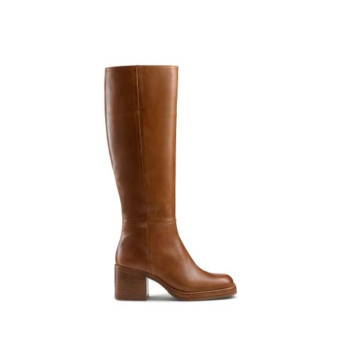 Dark Brown Russell And Bromley Gaucho Block Heel Women's Knee-high Boots | CA-8791U