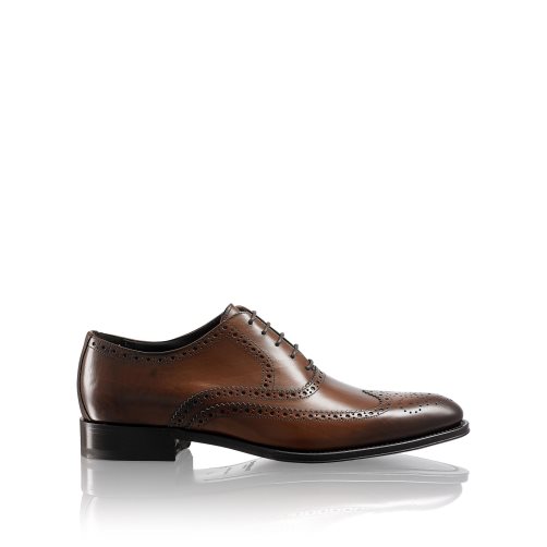 Dark Brown Russell And Bromley Oak Antiqued Brogue Oxford Men's Formal Shoes | CA-4870E